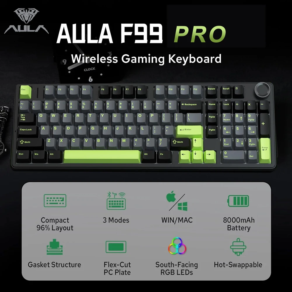 Keyboard Gaming Transparent - AULA F99PRO Tastiera meccanica da gioco