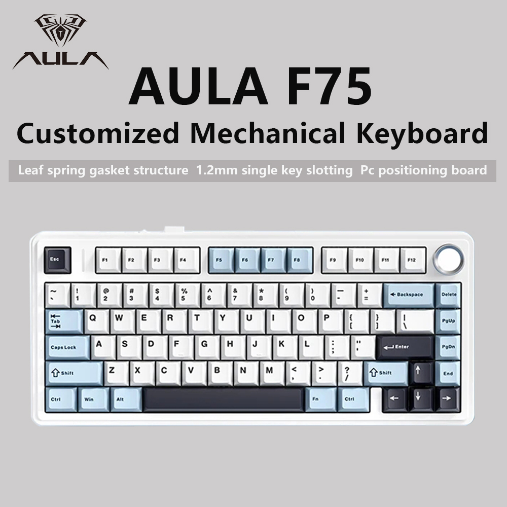 Keyboard Gaming Transparent - AULA F75 2.4G Wireless/Bluetooth/Tastiera meccanica da