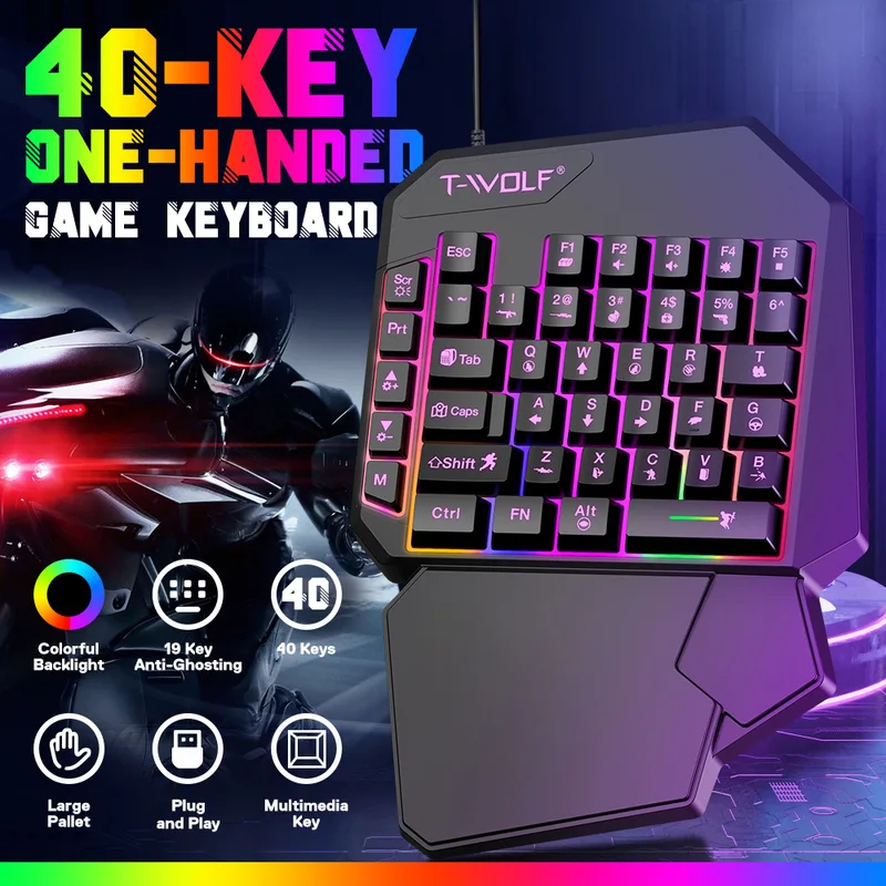 Gaming Keyboard 1 Hand - Set 5 in 1 con 35