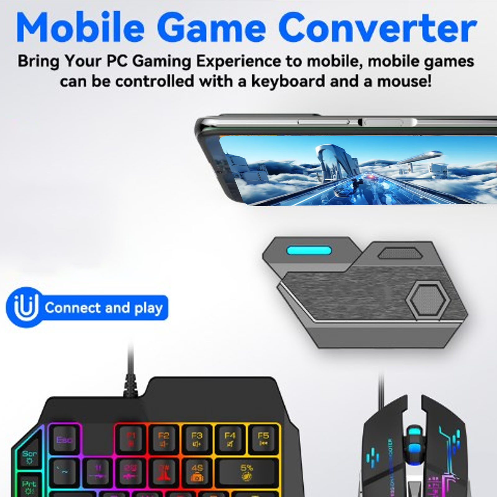 Gaming Keyboard Bluetooth - Pacchetto combinato per giochi per dispositivi