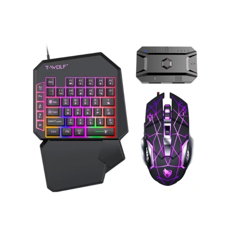 Gaming Keyboard 1 Hand - T-Wolf Tf950 5 in 1 Set