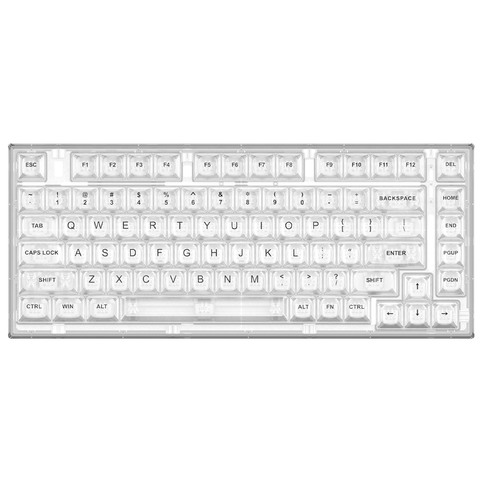 Keyboard Gaming Transparent - YUNZII X75 Tastiera meccanica trasparente con
