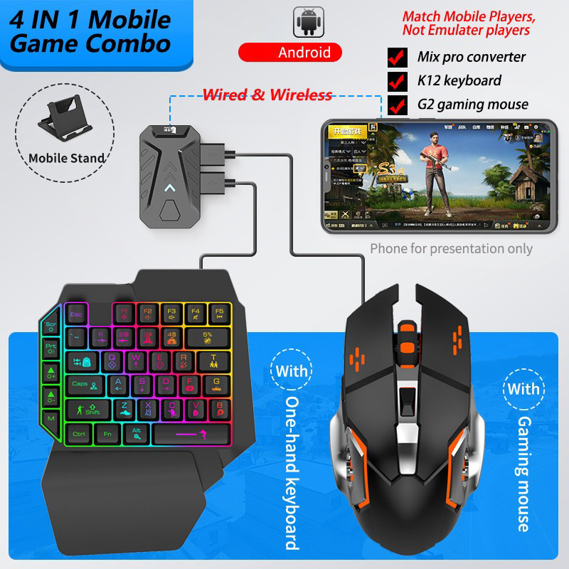 Gaming Keyboard Bluetooth - Convertitore di giochi per dispositivi mobili