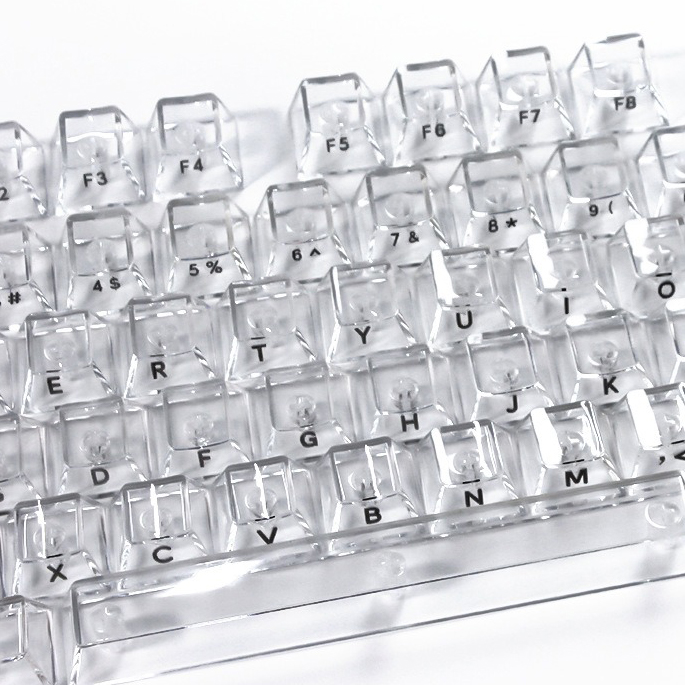 Keyboard Gaming Transparent - Keycap trasparenti in cristallo con profilo