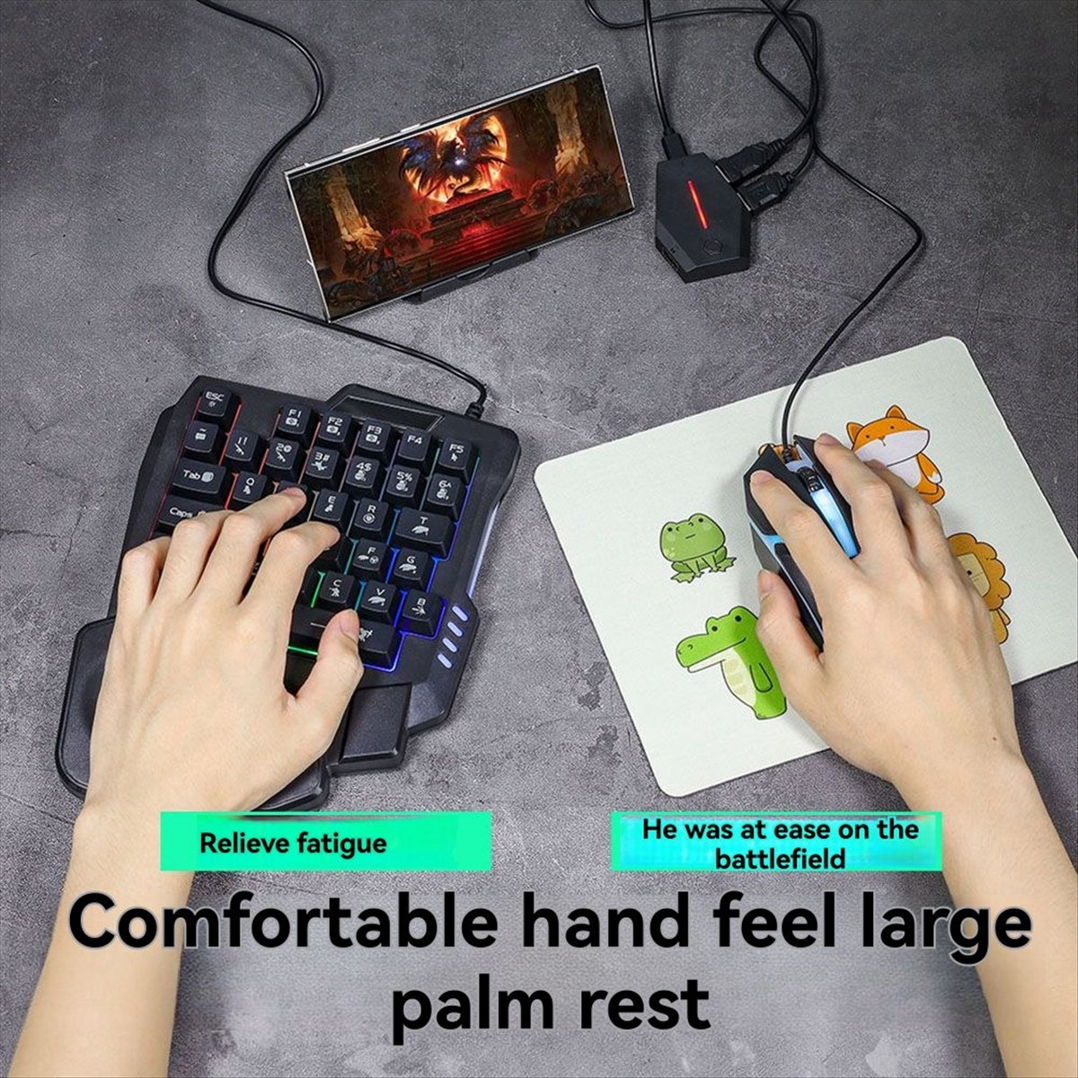 Gaming Keyboard 1 Hand - Kit Combo 5 in 1 per