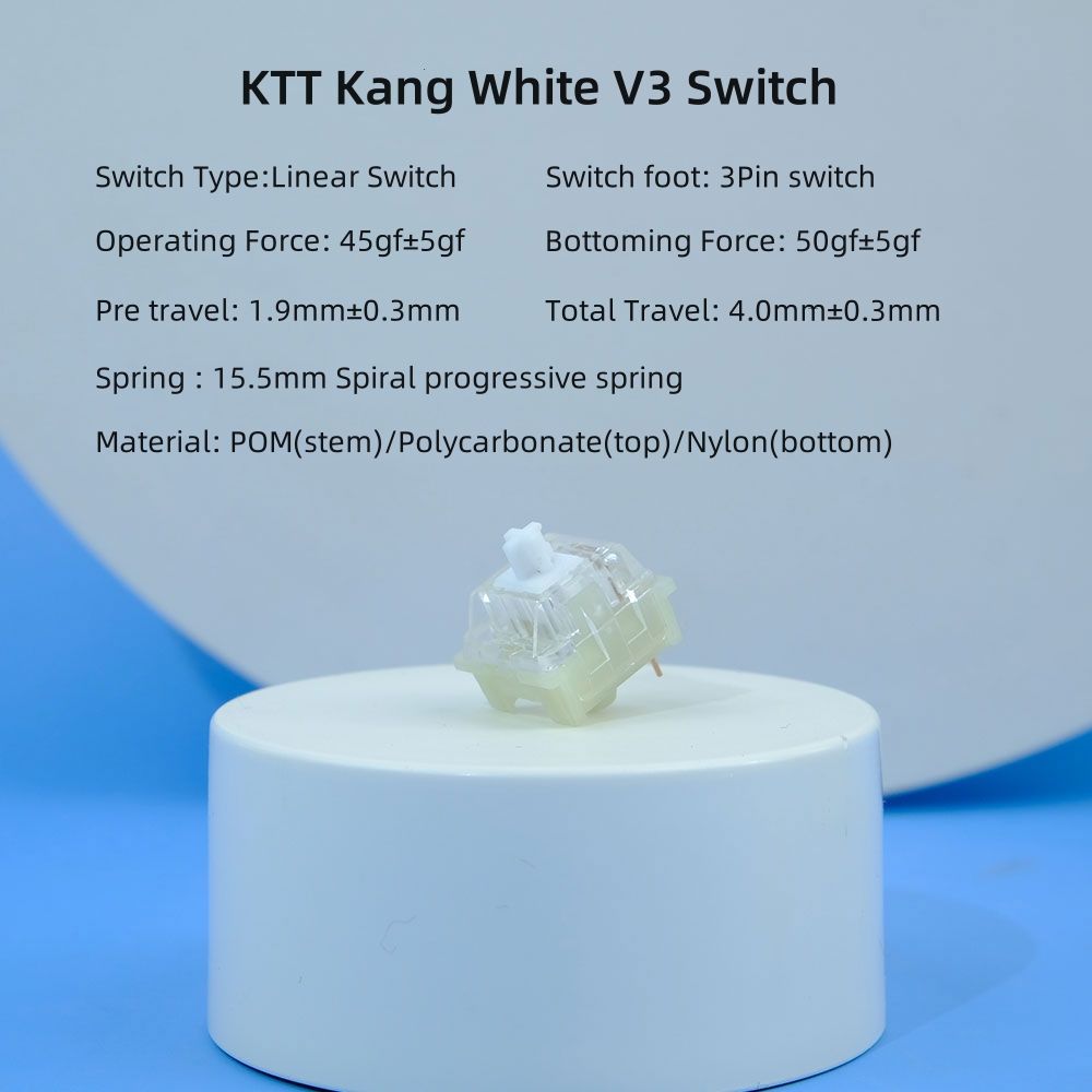 KTT Kang bianco V3 interruttor - Gaming Keyboard Hot Swappable recensione e prezzo