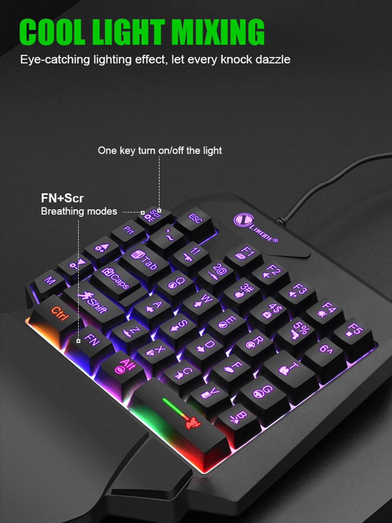 Tastiera meccanica cablata per - Gaming Keyboard 1 Hand recensione e prezzo