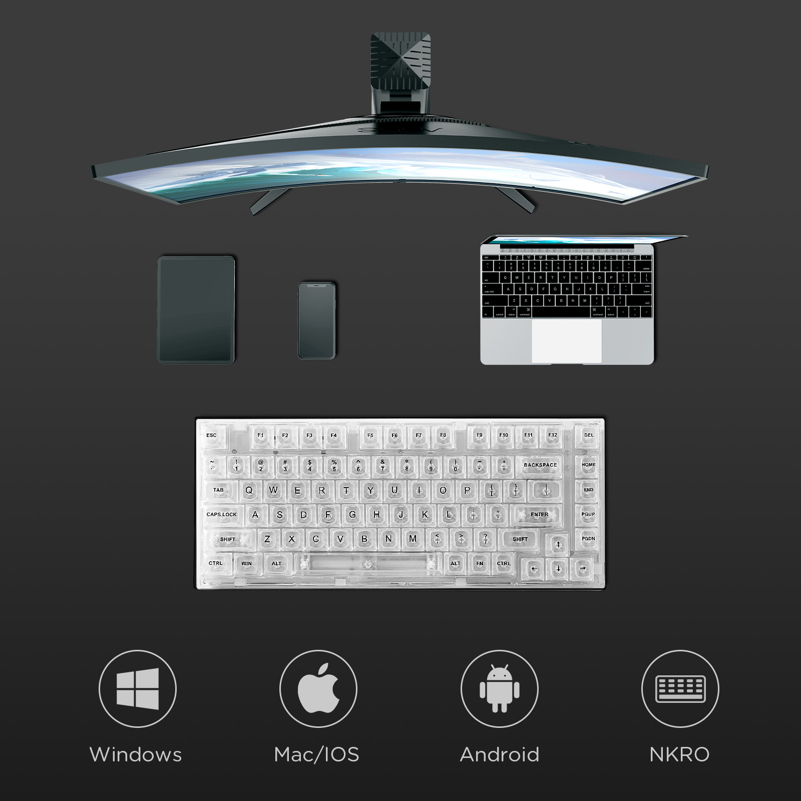 YUNZII X75 Tastiera meccanica  - Keyboard Gaming Transparent recensione e prezzo