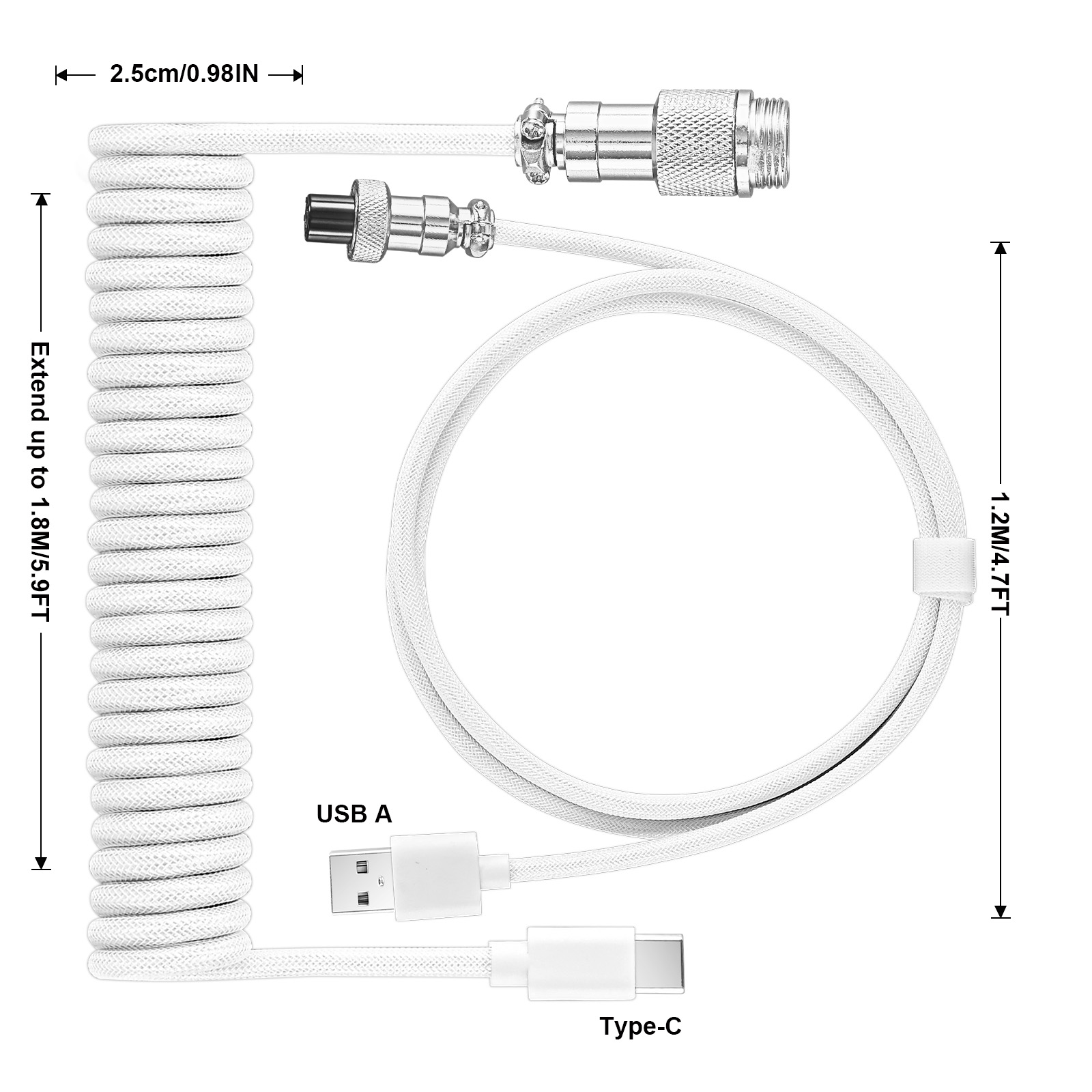 Cavo USB Type-C a spirale per  - Gaming Keyboard Types recensione e prezzo